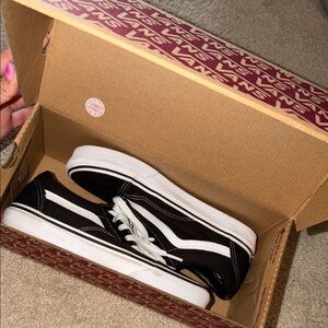 Vans Black & White Old Skool Low-Top Sneakers